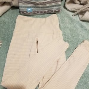 Unique beige pink warm leggins